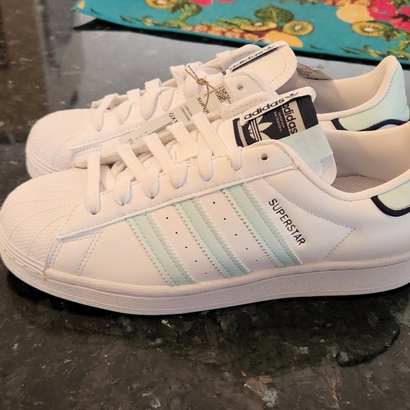 Copy adidas Originals Superstar W White/ Almost Blue Womens Sz 8.5 New